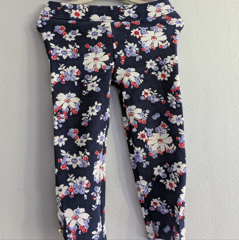 Janie and Jack Navy Floral Leggings 2T